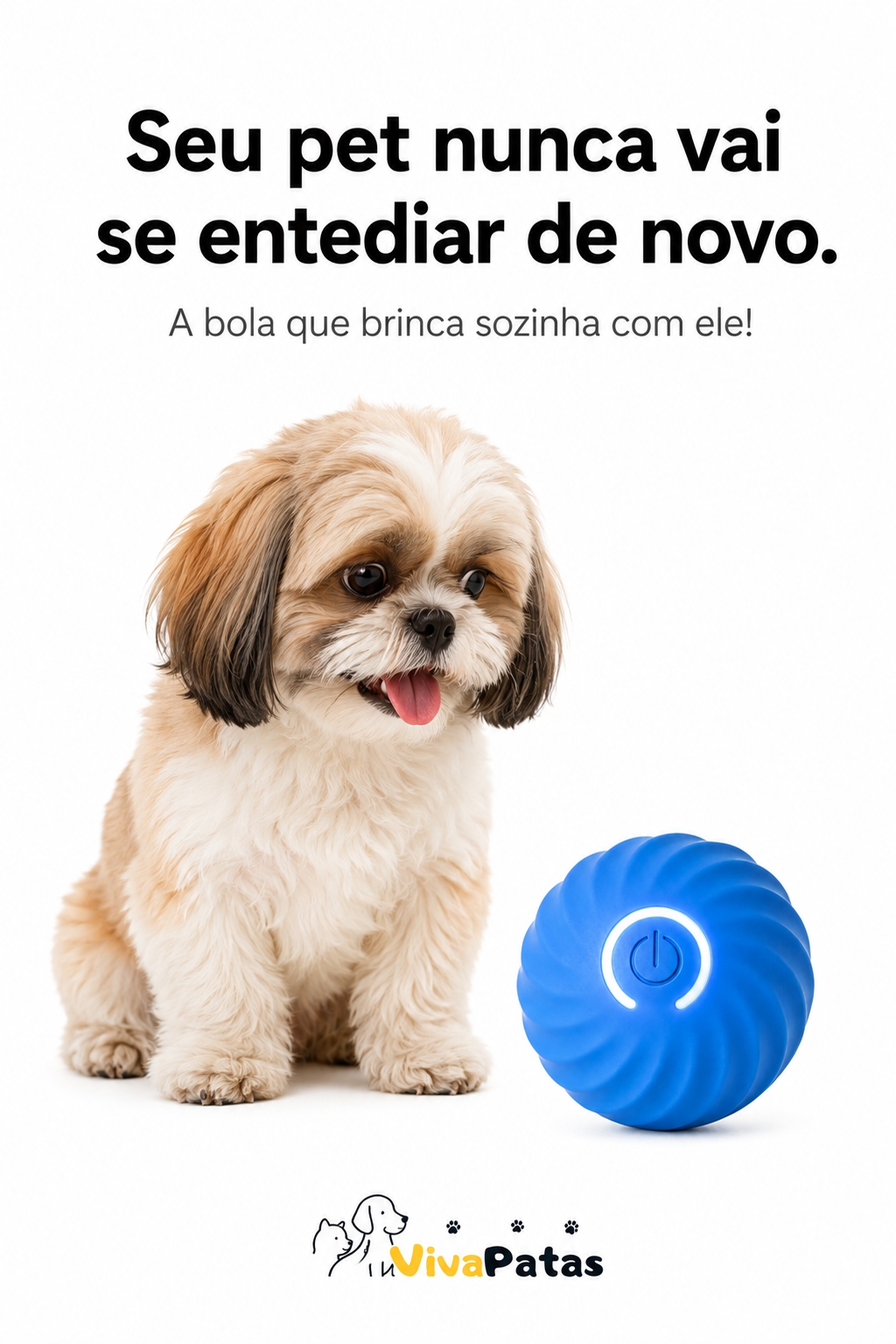Bola Inteligente Automática — Diversão e Movimento para Cães e Gatos
