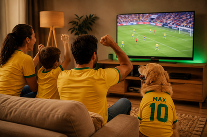 Camiseta Pet Brasil Personalizada — Copa do Mundo com o Nome do Seu Pet 🇧🇷⚽