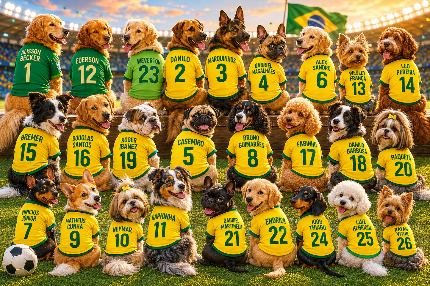 Camiseta Pet Brasil Personalizada — Copa do Mundo com o Nome do Seu Pet 🇧🇷⚽