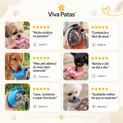 Garrafa Bebedouro Portátil Pet 2 em 1 com Tigela Retrátil – 285ml